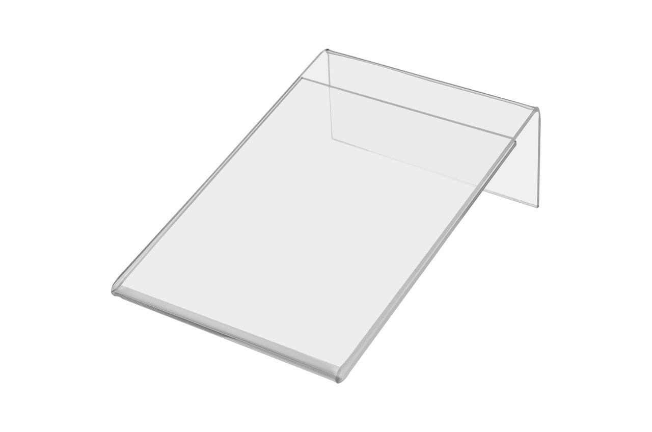 Three and a half by Five Inch Sign Holder Photo Frame Side Load Tabletop Slant Back Clear Acrylic Display
