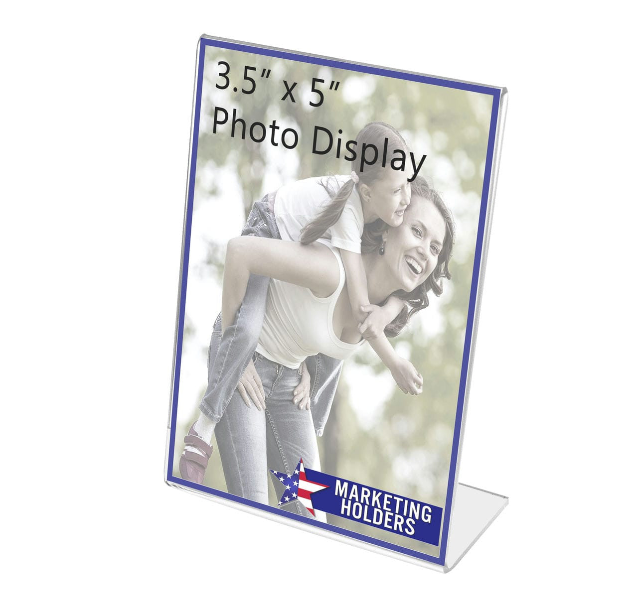 Sign Holder Photo Frame Side Load Tabletop Slant Back Clear Acrylic Display