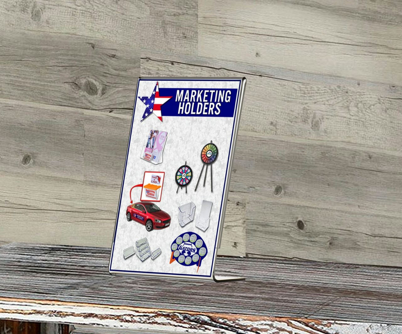 4"W x 6"H Sign Holder Side Load Photo Frame Slant Back Tabletop