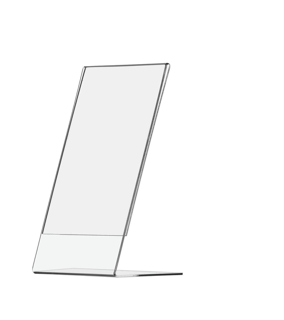Sign Holder Photo Frame Side Load Tabletop Slant Back Clear Acrylic Side View