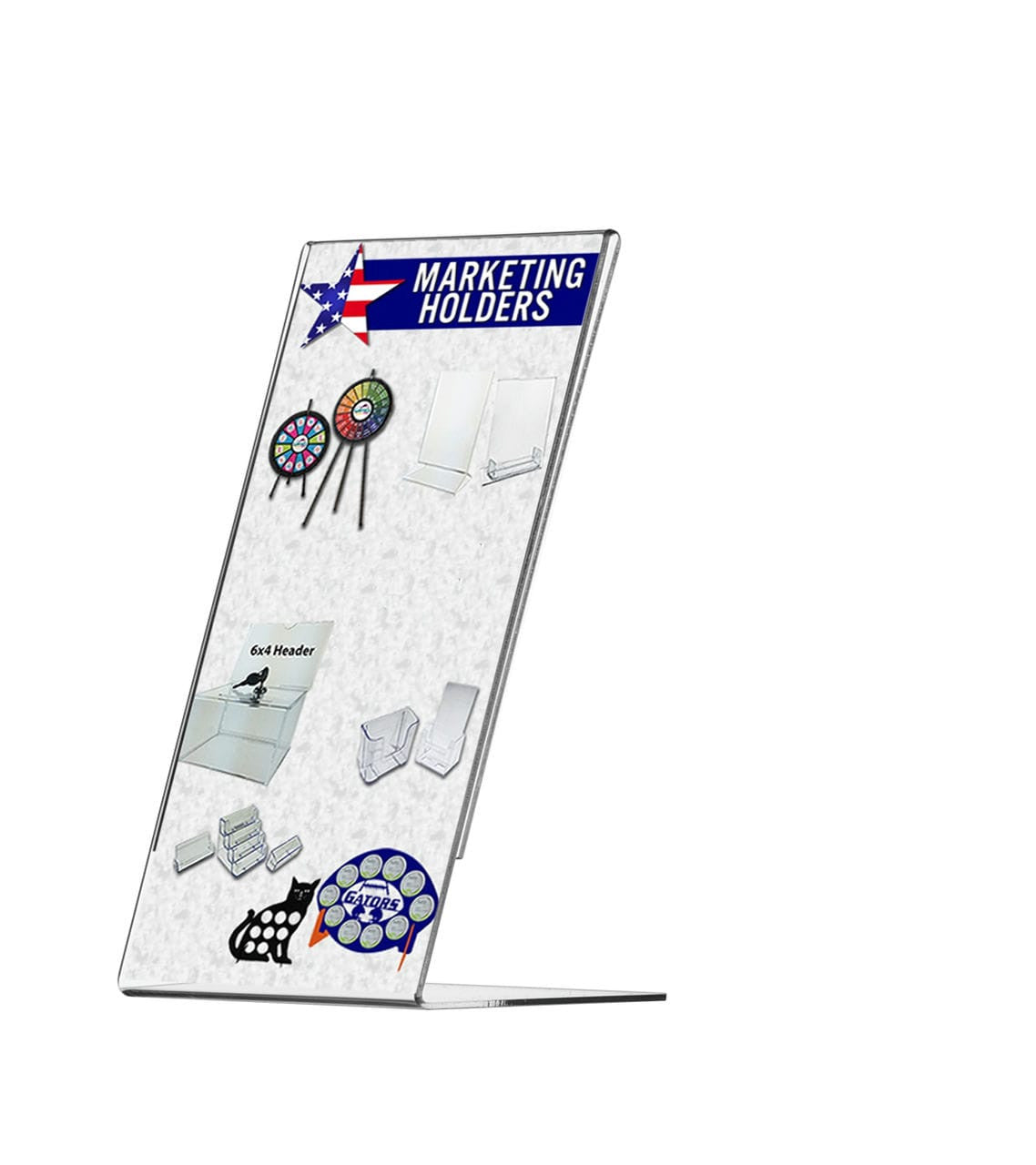 Sign Holder Photo Menu Daily Specials Frame Side Load Tabletop Slant Back Clear Acrylic