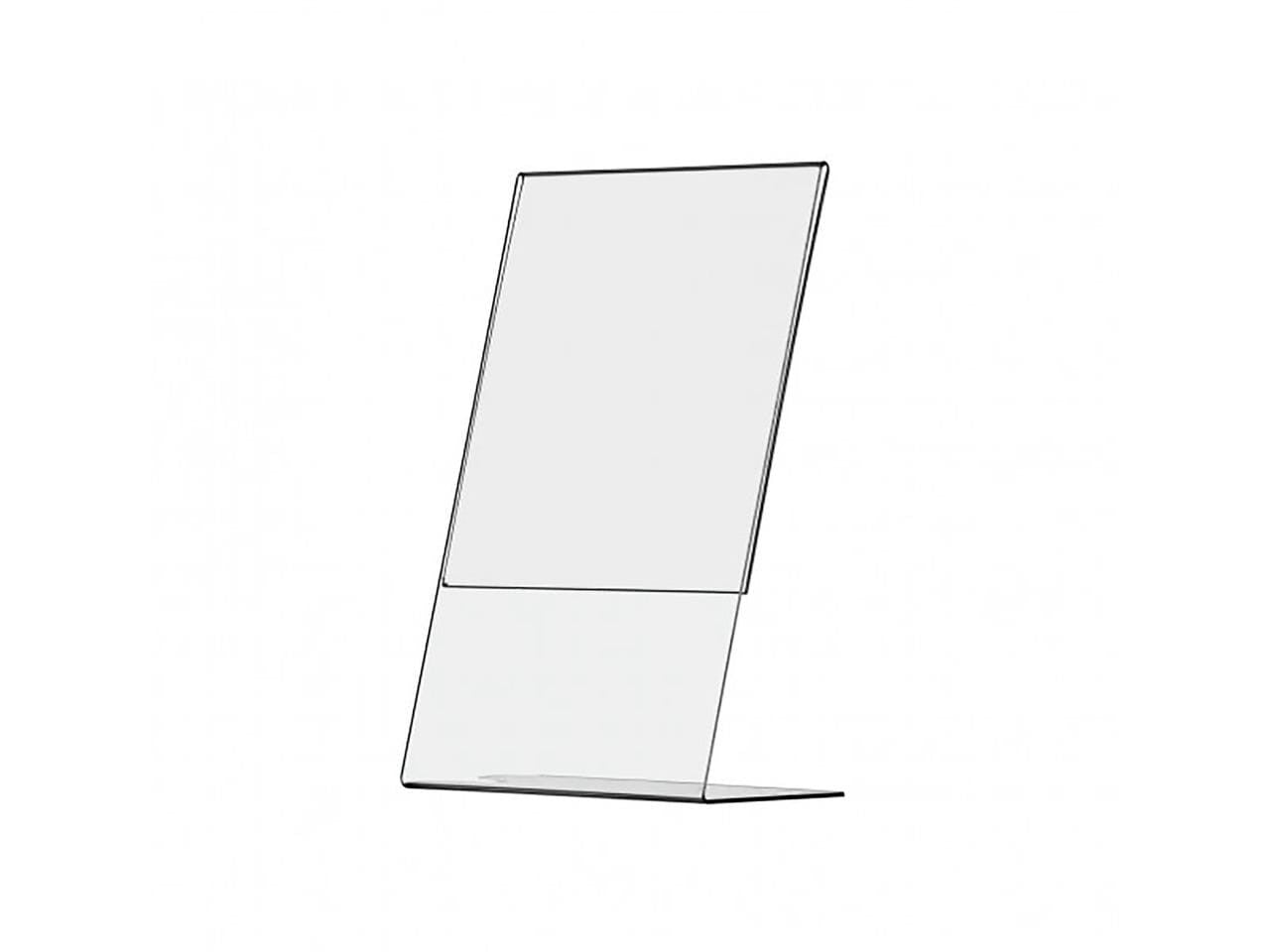 Five and a half Inch wide Sign Holder Photo Frame Tabletop Slant Back Side Load Clear Acrylic