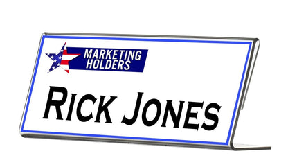6"W x 2"H Name Plate Sign Holder Horizontal Side Load Display