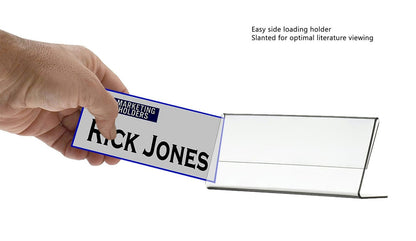 Easy side loading holder  Slanted for optimal literature viewing