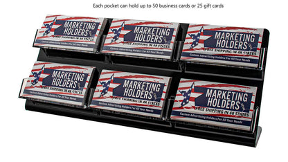 6 Pocket Slanted Business Gift Card Holder Countertop Multi Slot