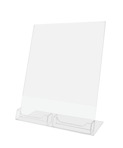 8.5"W x 11"H Slant Back Ad Frame with 2 Business Card Pockets