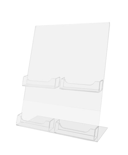 Side Load Slant Back Ad Frame with Four Business Card Pockets