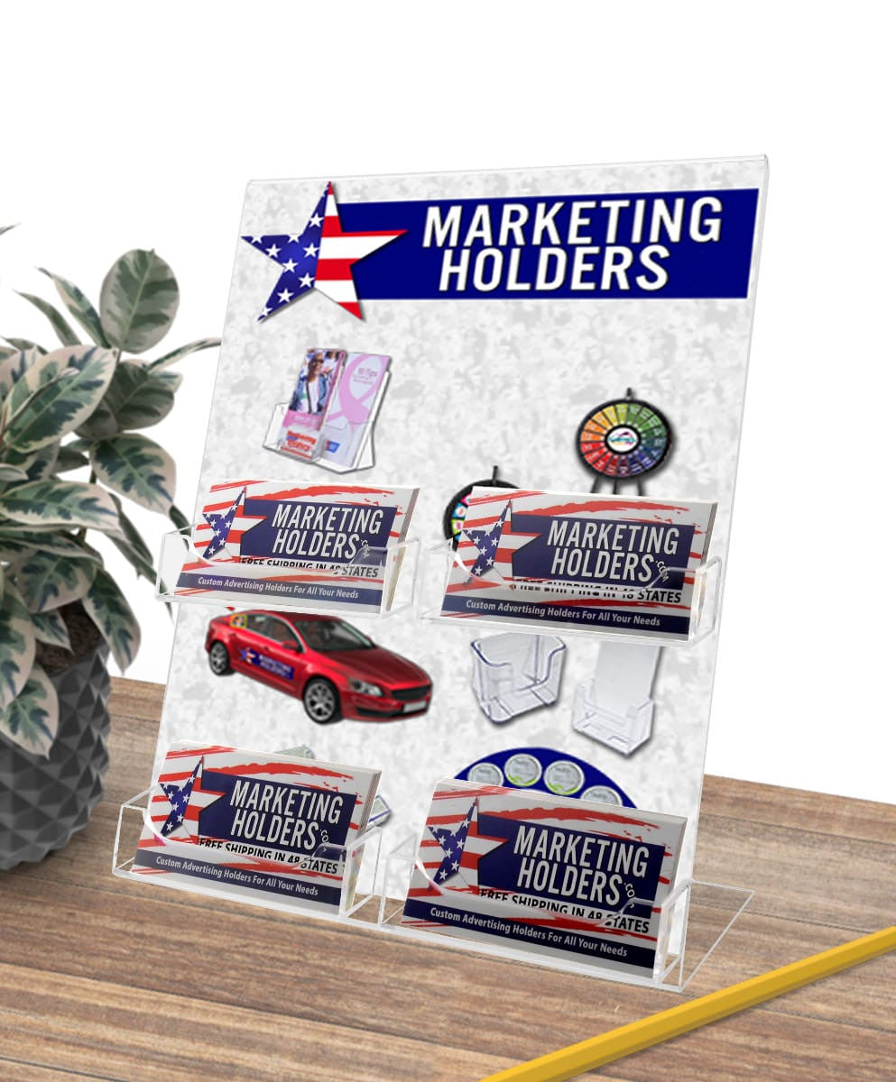 8.5"W x 11"H Front Office Sign Frame with 4 Business Card Pockets