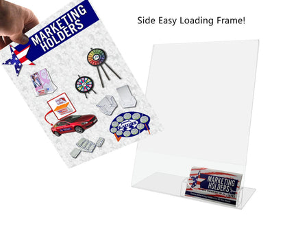 8.5"W x 11"H Slant Back Sign Holder with Business Card Pocket