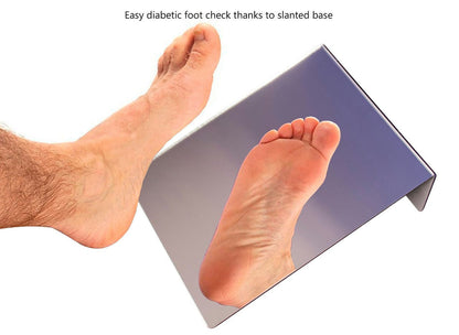 Eight and a half by Eleven Slant Back Acrylic Mirror Tabletop Locker Vanity with Feet Diabetes