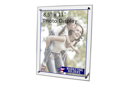 8.5"W x 11"H Slanted Print Sign Holder Display with Kick Stands