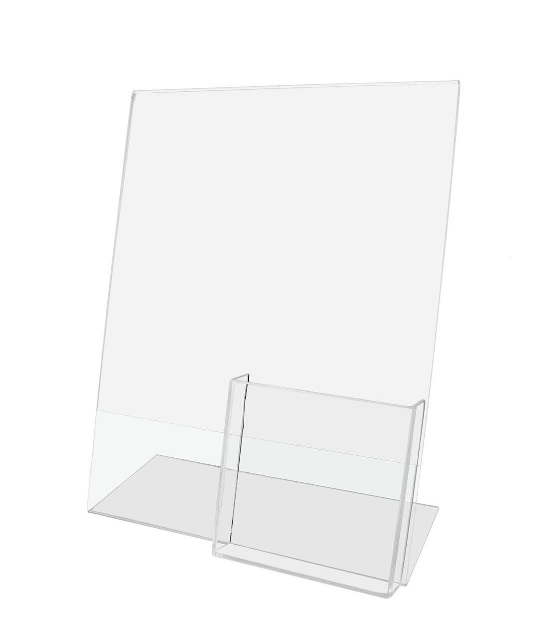Eight and half by eleven inch Table Sign Holder with Trifold Pocket Side Load