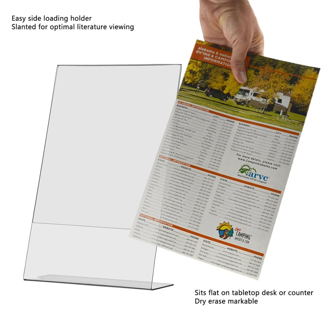 8.5"W x 14"H Sign Holder Ad Frame Display Holder Stand Slant Back