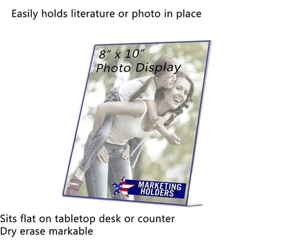 8"W x 10"H Sign Holder Menu Display Frame Slant Back Side Load