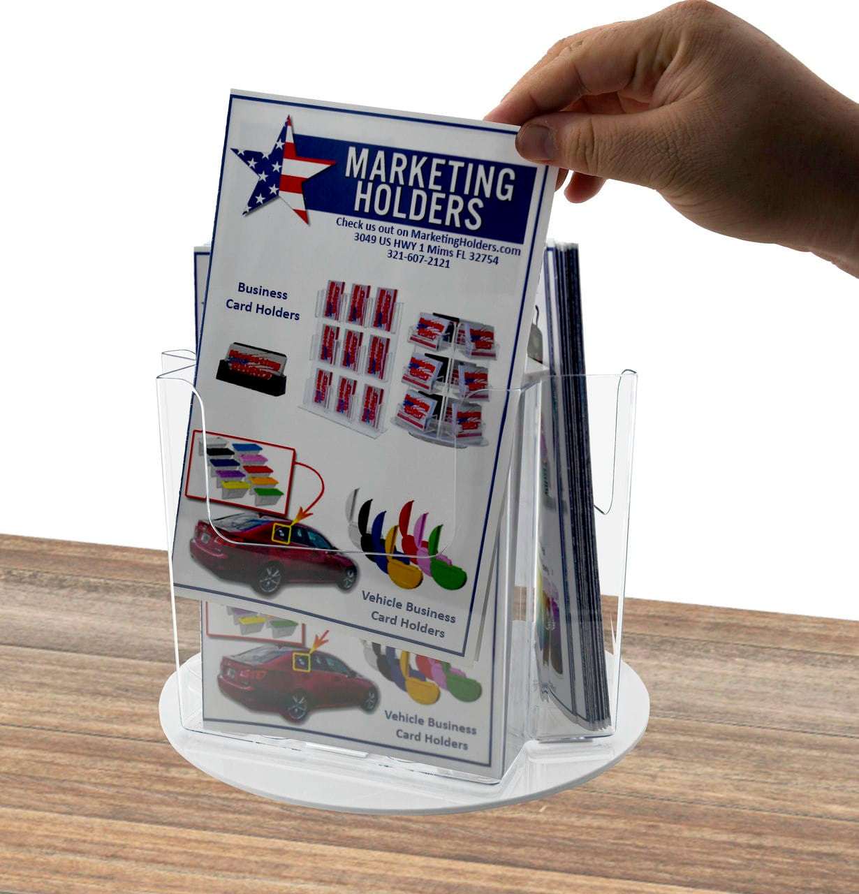 White Base Bifold Brochure Holder