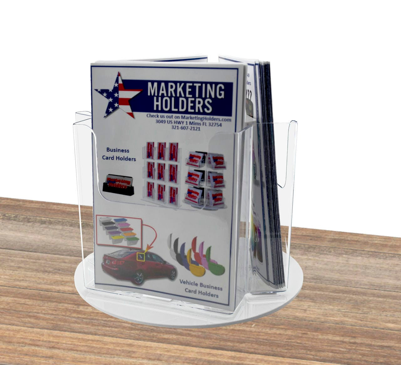 Countertop White Base Bifold Brochure Holder