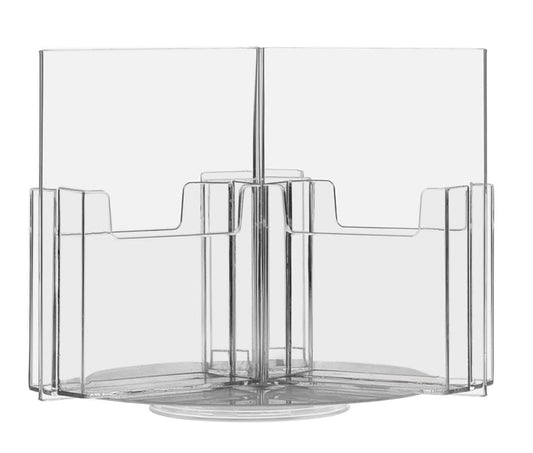 Rotating Tri Fold Brochure Holders with six Pockets Table Tent