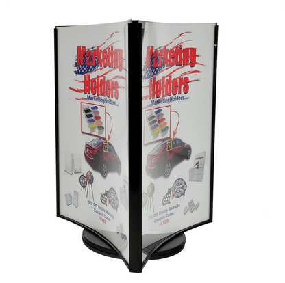 Eight by Eleven Rotating Sign Literature Holder Three Pocket Display Countertop