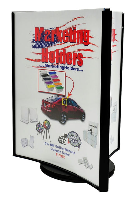 Eight by Eleven Rotating Sign Literature Holder Three Pocket Display Countertop with Literature