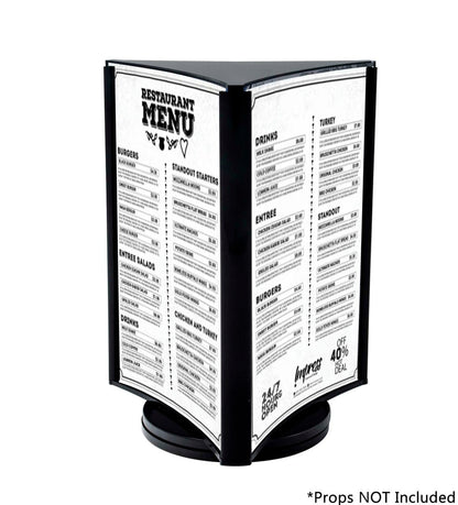 Five Inch Wide Menu Display Stand Rotating Sign Holder