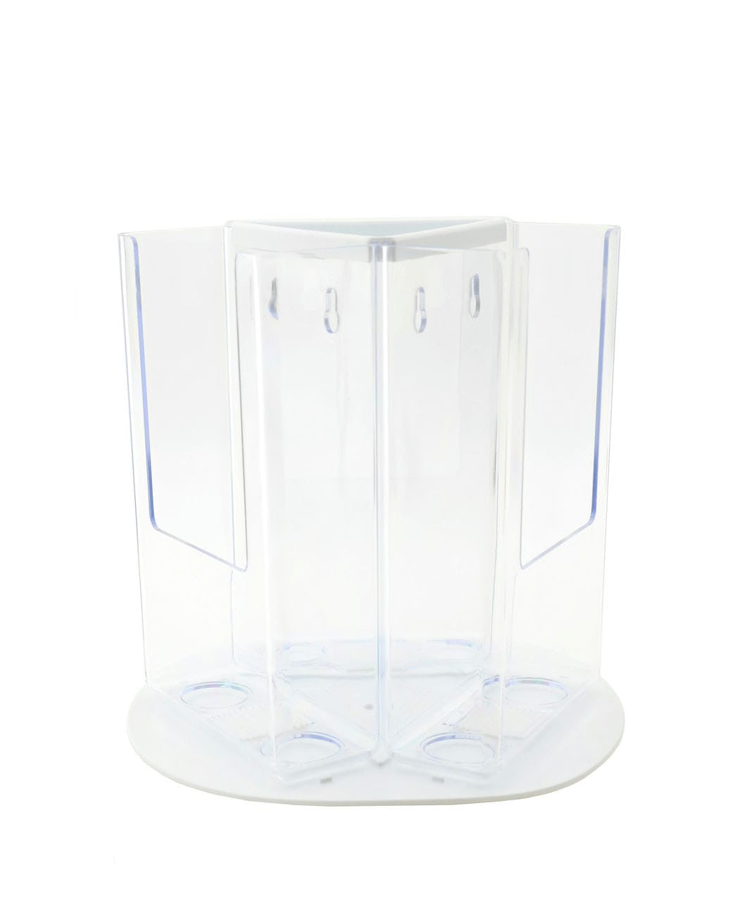 Rotating Four Inch Wide Tri Fold Counter Display with Three Pockets