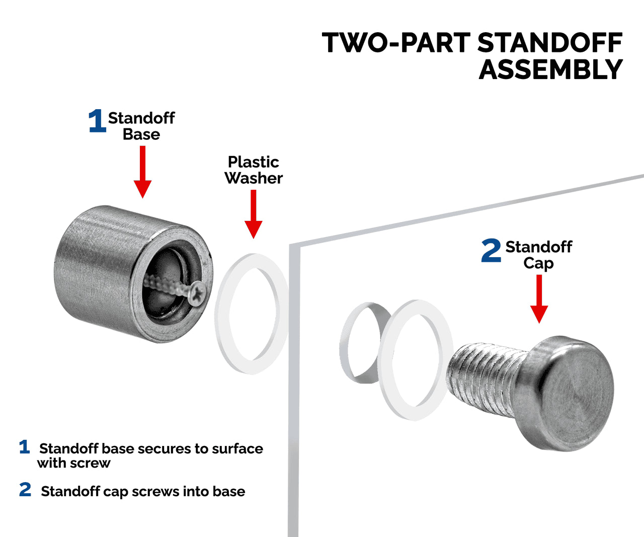 10" x  8" Wall Sign Holder Euro Style With Stainless Standoffs