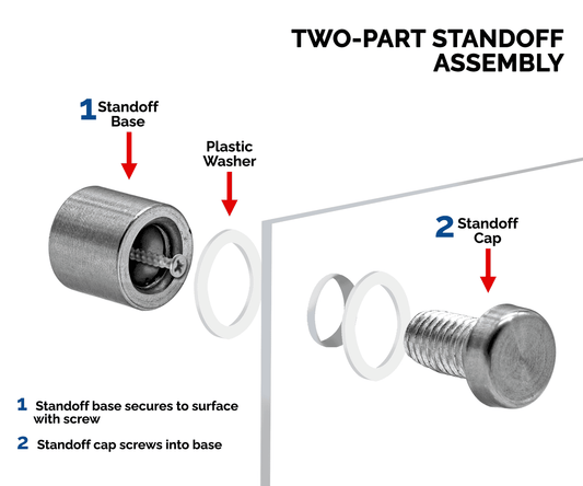 6" x 6"  Wall Sign Holder Euro Style With Stainless Standoffs