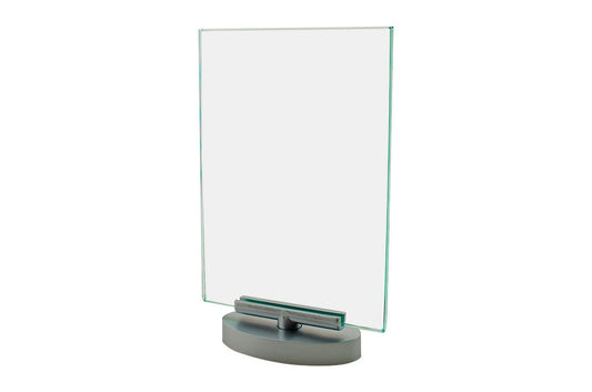 Four by Six Rotating Table Sign Holder with Swivel Base Clear Acrylic Countertop Display