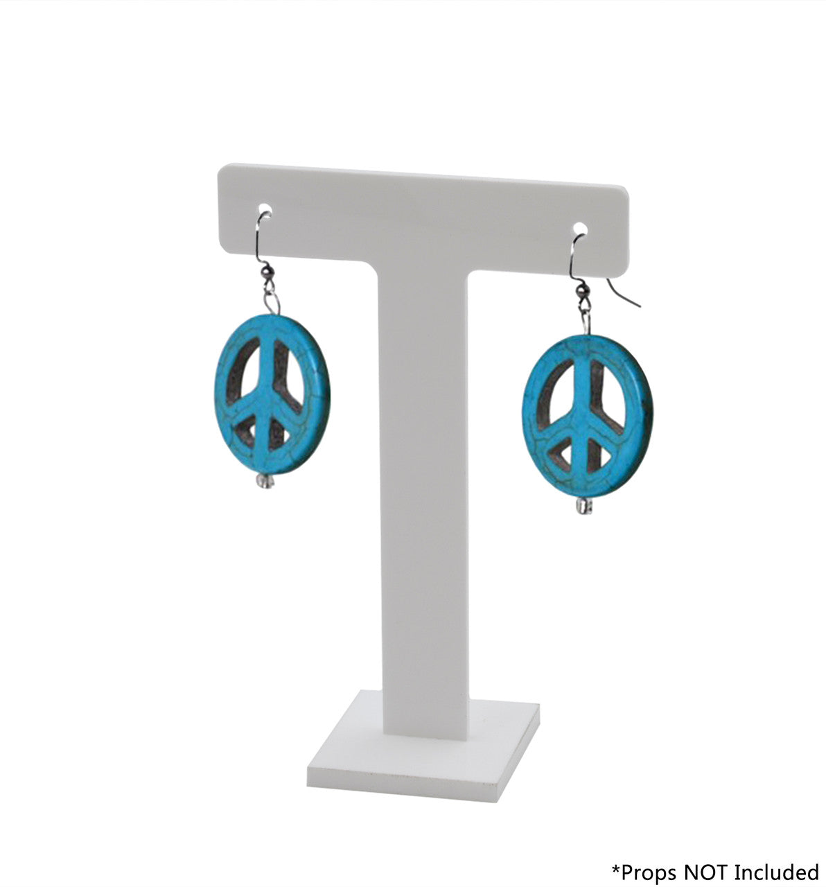 5"H T Bar Large Earring Stand Counter Display White Acrylic