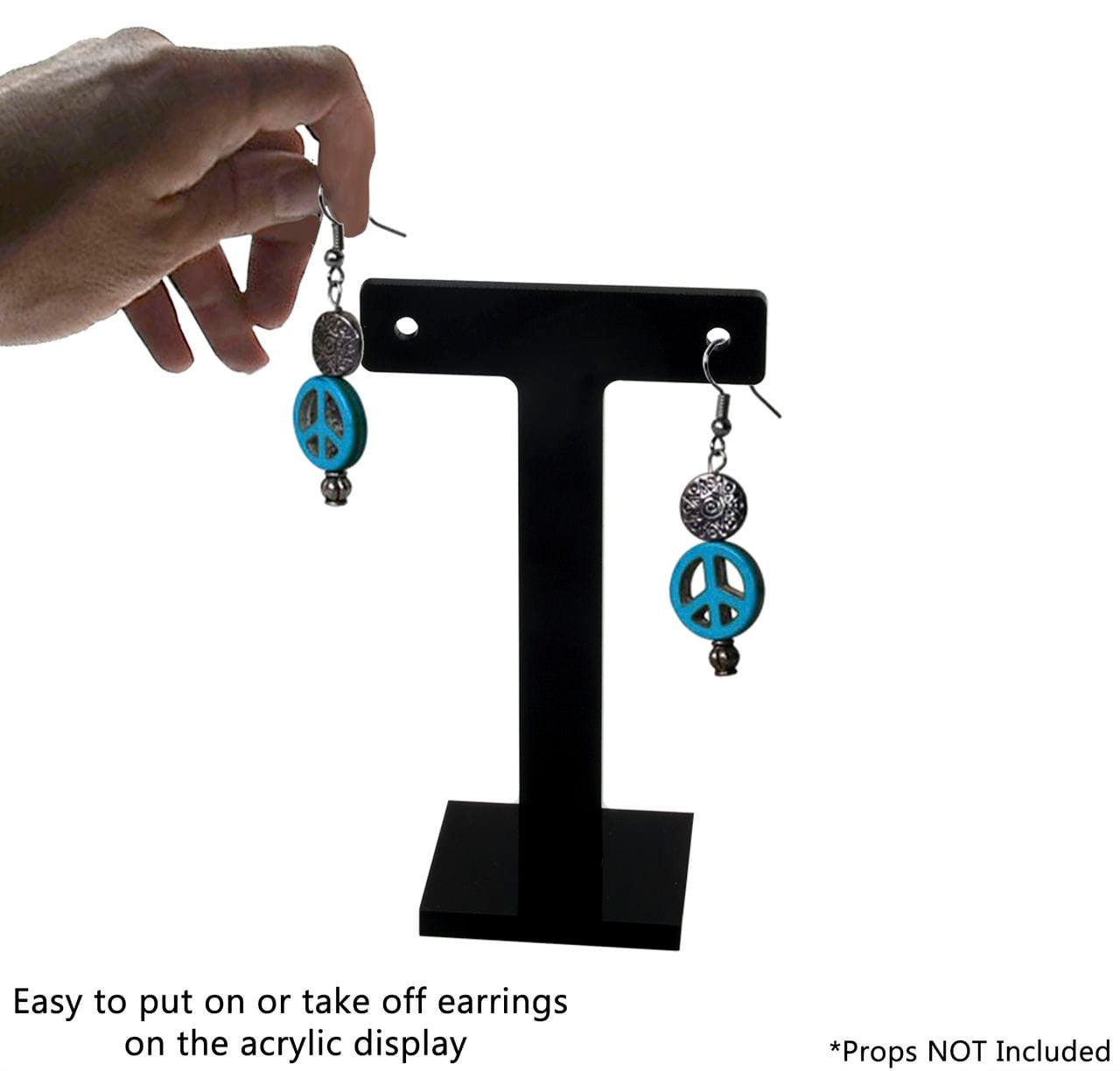 4"H T Bar Small Earring Stand Showcase Counter Display Acrylic