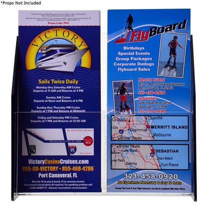 4"W Unique Trifold Brochure Holder Rack Card Stand Display
