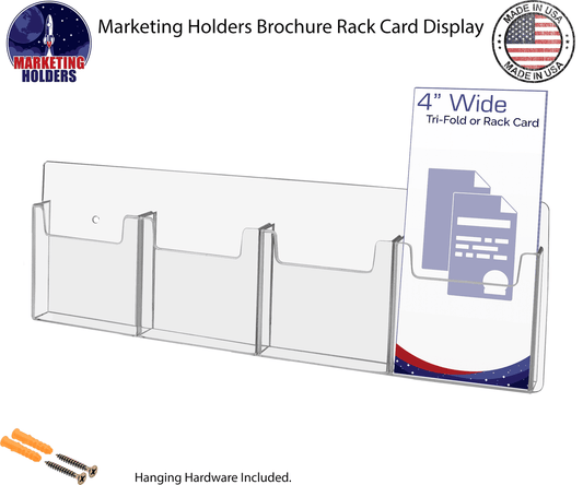 Wall 4 Pocket Trifold Holder for 4"W Brochures