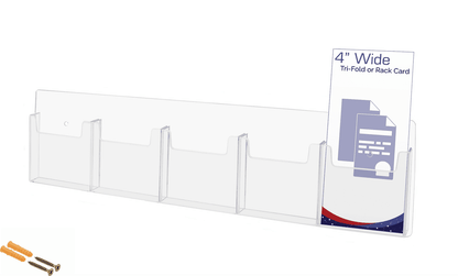 Wall 5 Pocket Brochure Holder for 4"W Trifold Literature