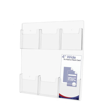 Mail Organizing Wall Unit Six Pocket Trifold Brochure Holder