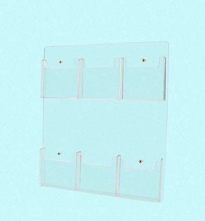 Tri Fold Pamphlet Literature Map Holder Brochure Display Six Pocket