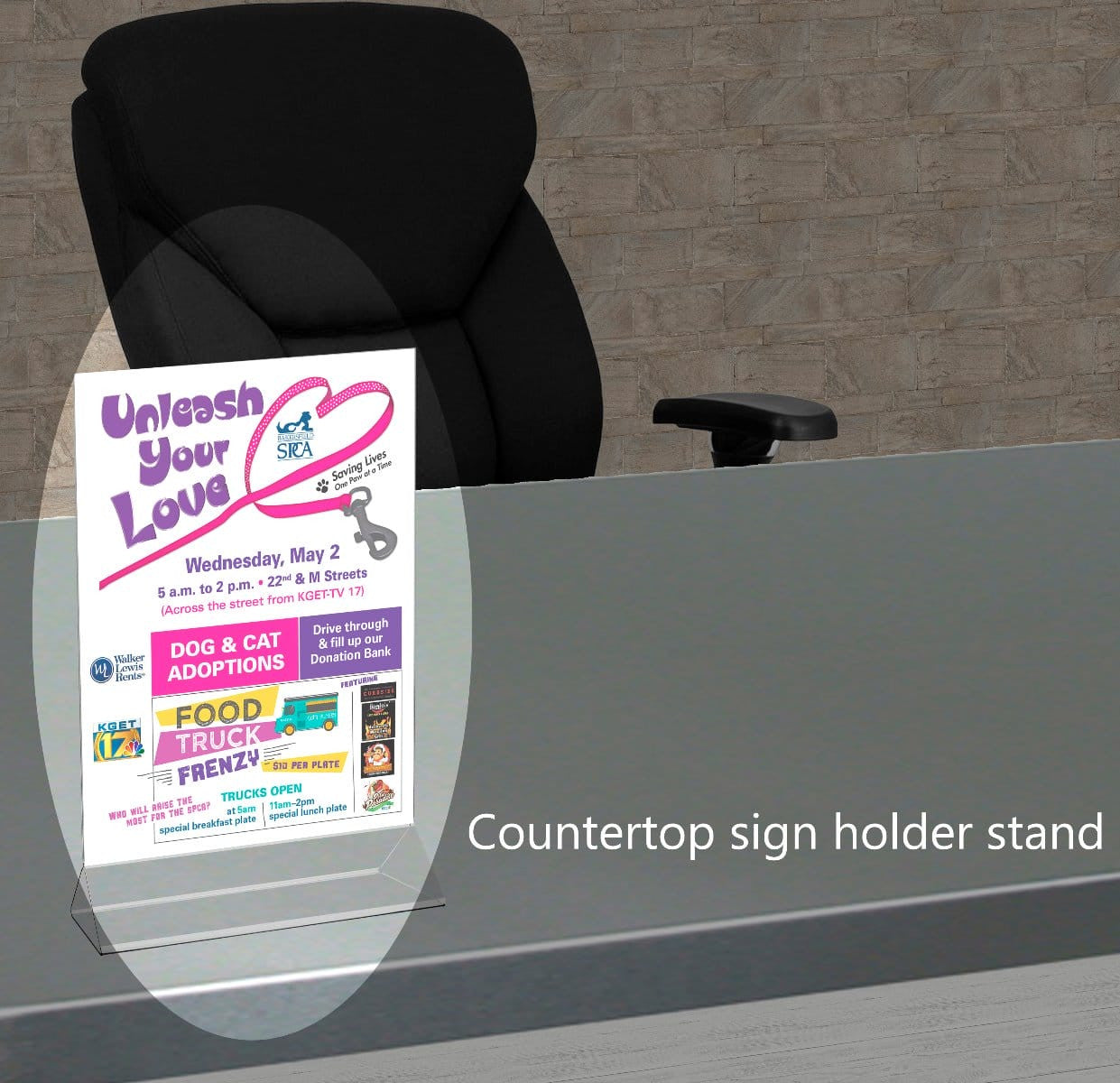 Top Load Double Sided Table Sign Holder Frame Countertop sign holder