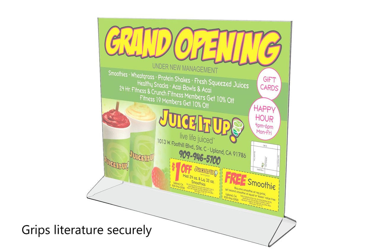 11"W x 8.5"H Sign Holder Top Load Double Sided Table Tent