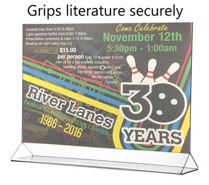 17"W x 11"H Sign Holder Top Load Double Sided Landscape Table Tent