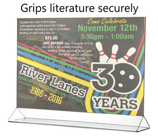 17"W x 11"H Sign Holder Top Load Double Sided Landscape Table Tent