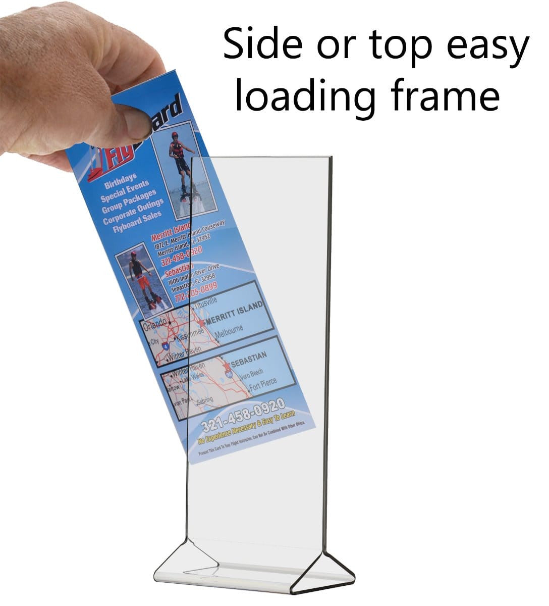 Top Load Sign Holder Double Sided Tabletop Ad Frame  with literature