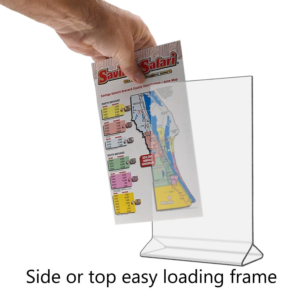 5"W x 7"H Sign Holder Top Load Double Sided Countertop Frame