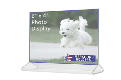 6"W x 4"H Sign Holder Top Load Double Sided Postcard Countertop Frame