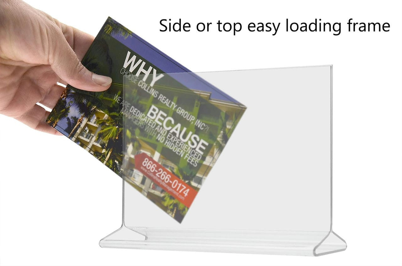 7"W x 5"H Sign Holder Top Load Double Sided Countertop Ad Frame