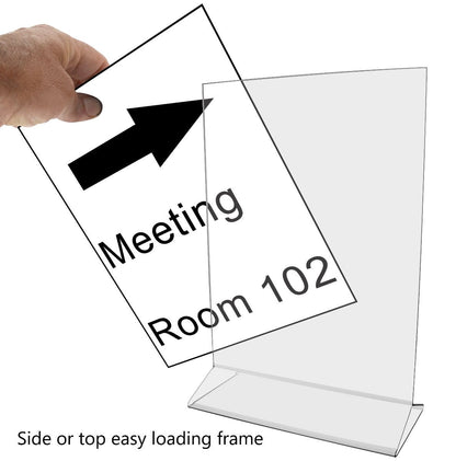 8"W x 10"H Sign Holder Top Load Double Sided Tabletop Flyer Frame
