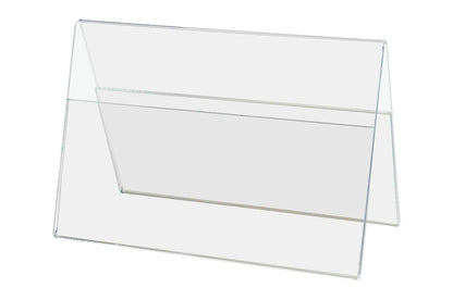 Six Inches Wide by Four Inches High A Frame Sign Holder Double sided Table Tent Clear Acrylic