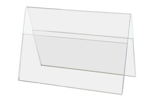 Six Inches Wide by Four Inches High A Frame Sign Holder Double sided Table Tent Clear Acrylic