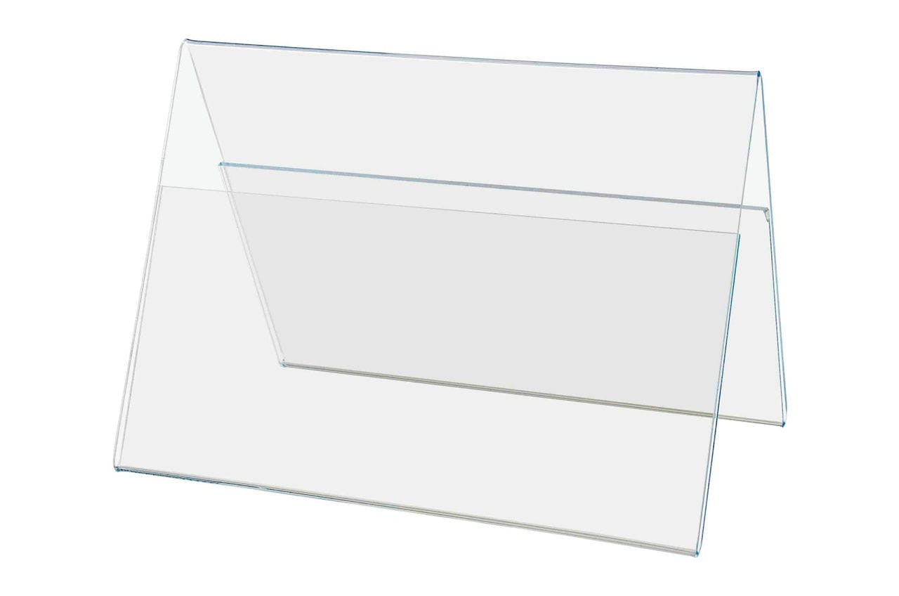 Seven Inches Wide by Five Inches High A Frame Sign Holder Double sided Table Tent Clear Acrylic