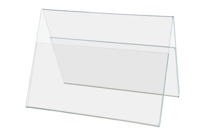 Seven Inches Wide by Five Inches High A Frame Sign Holder Double sided Table Tent Clear Acrylic