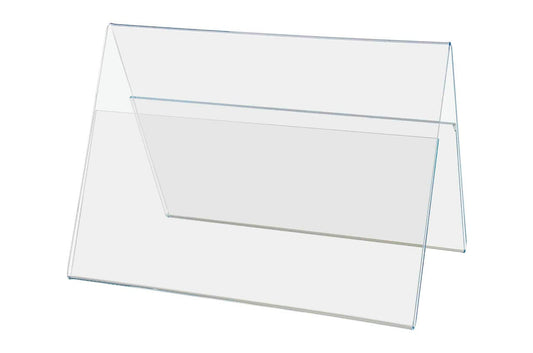Seven Inches Wide by Five Inches High A Frame Sign Holder Double sided Table Tent Clear Acrylic