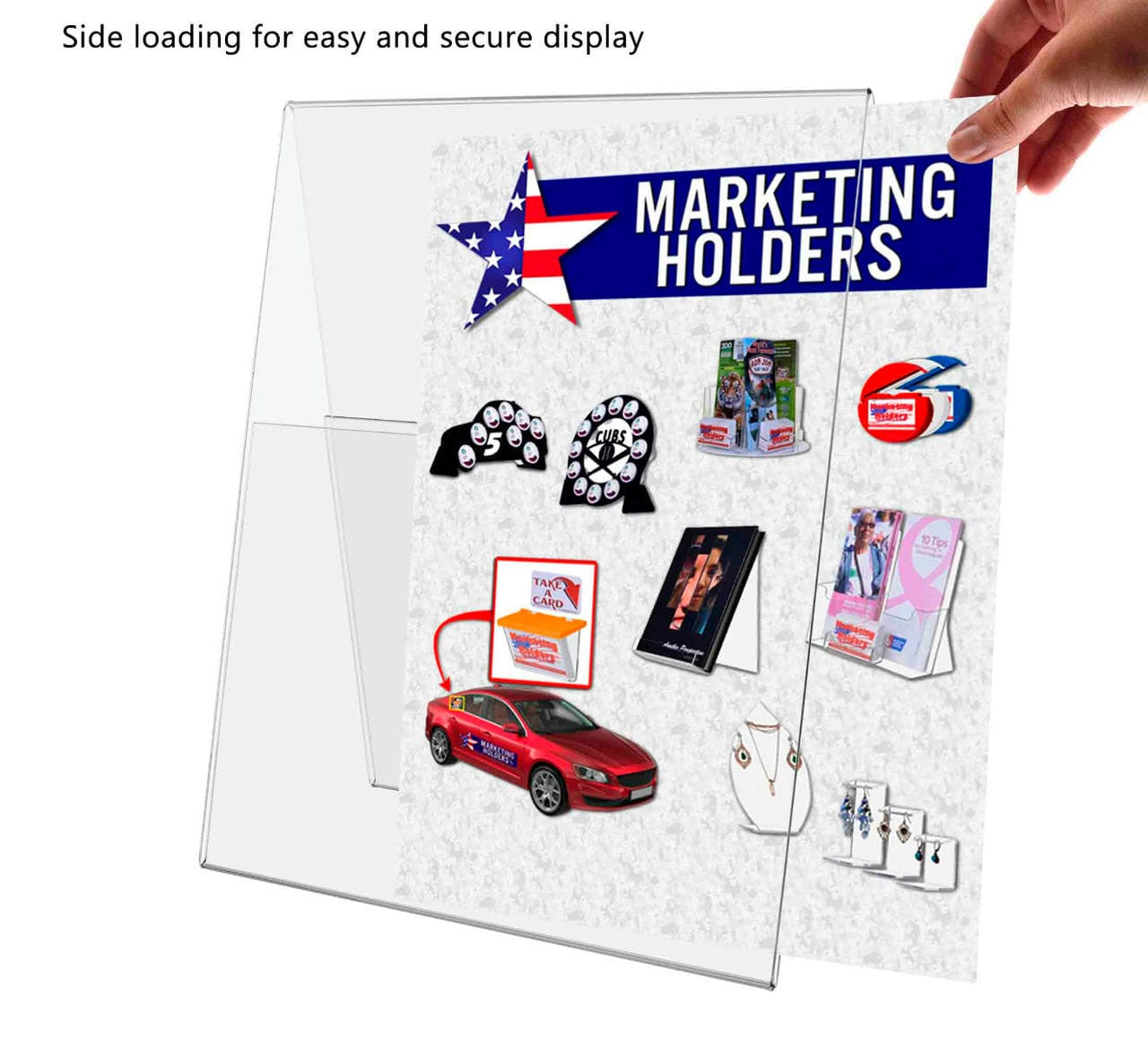 8"W x 10"H A Frame Sign Holder Double Sided Table Tent Clear